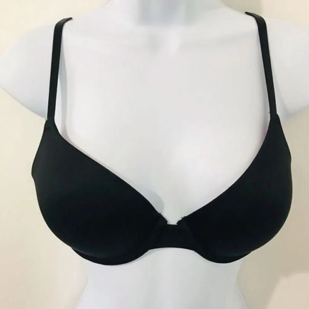 Pink Victoria’s Secret black bra 32C. A306